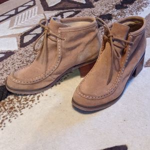 Vintage Cow Suede Heeled Booties